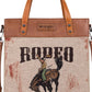 Purses Wrangler Art Print Canvas Tote WG54-8317BR