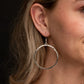 Jewelry Burnished Silver Circle Outline Earrings E590BS
