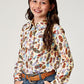 Shirts Girls Roper LS Snap Feather Print 03-050-0590-2036