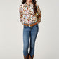 Shirts Girls Roper LS Snap Feather Print 03-050-0590-2036
