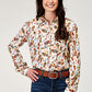 Shirts Women’s Roper LS Snap Feather Print 03-050-0590-2036