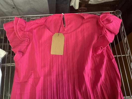 Shirts Women’s Short Sleeve Ruffle Pink CWTSTSOO62