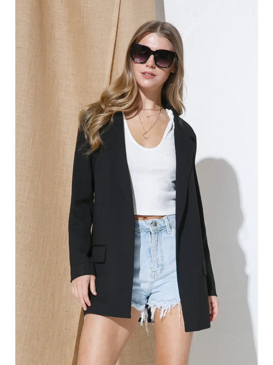Blazer Black Women’s Outerwear 22219J