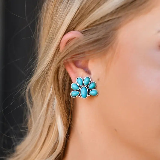 Jewelry Half Flower Post Earring E734G or E734