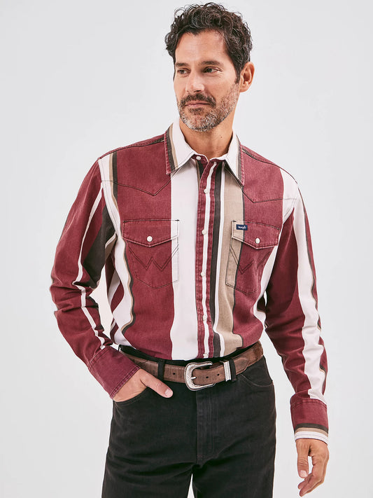 Shirts Mens Wrangler BRUSHPOPPER Red Multi 112358326
