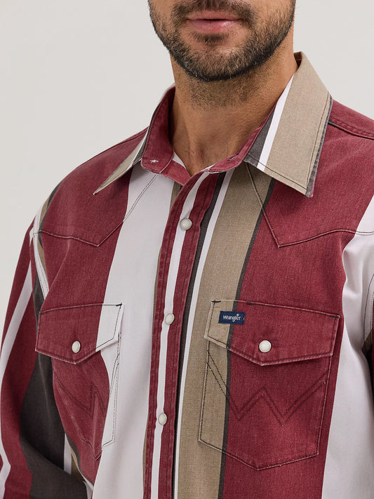 Shirts Mens Wrangler BRUSHPOPPER Red Multi 112358326