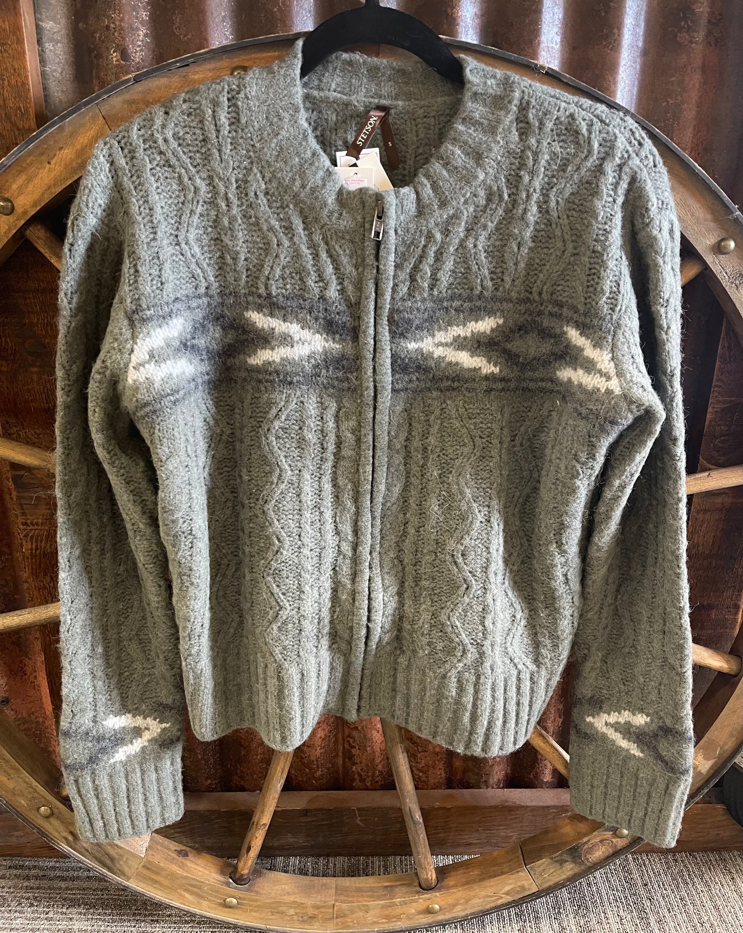 Outerwear Women’s Stetson Wool Blend Zip Cable Sweater 11-027-0539-7046