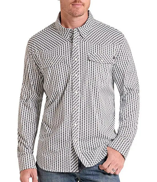 Shirts Men’s Rock&Roll Tek Western White Stripe BMN2S09468