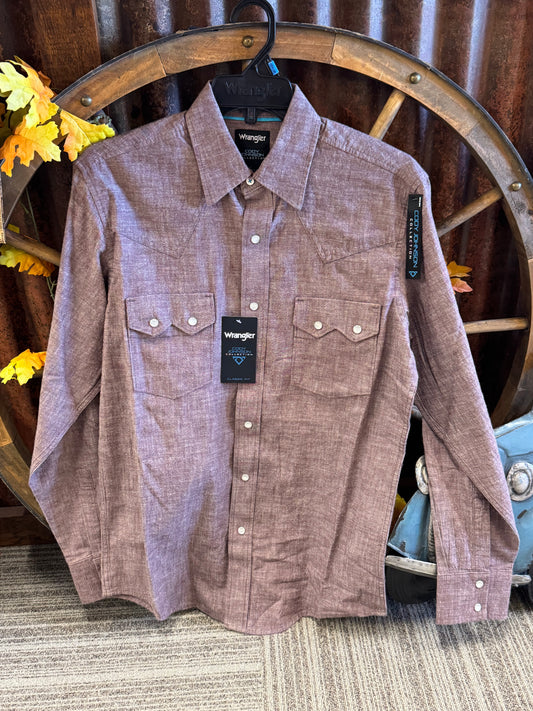 Shirts Men’s Wrangler Cody Johnson Solid Pearl Snap Long Sleeve 112381512