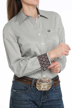 Shirts Women’s Cinch TENCEL Olive Stripe MSW9164233