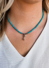 Jewelry Necklace Turquoise Blossom Charm N1236BLS