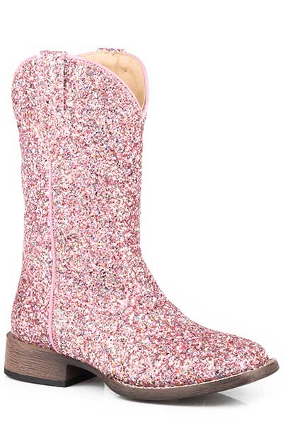 Boots Kids Roper Toddler Wide Square Pink Glitter 09-017-1903-2814