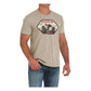 Shirts Men’s Cinch Short Sleeve Tee Khaki Bronc MTT1690662