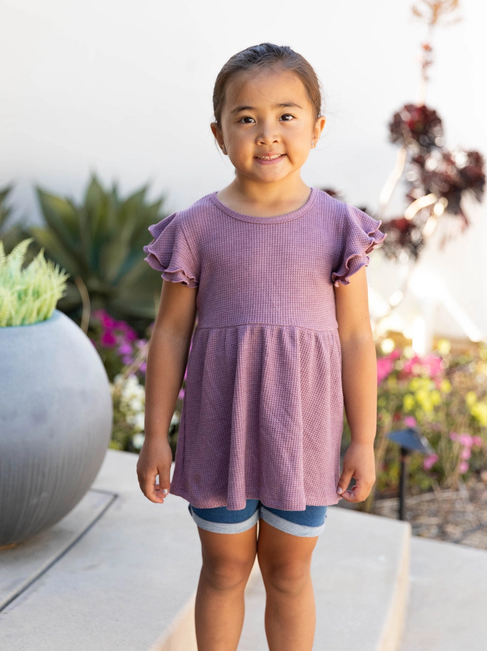 Shirts Girls Flutter Sleeve Peplum