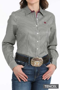 Shirts Women’s Cinch TENCEL Black Striped MSW9165065