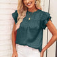 Shirts Women’s Leopard Print Ruffle Sleeve CWTBLSL0444