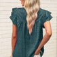 Shirts Women’s Leopard Print Ruffle Sleeve CWTBLSL0444