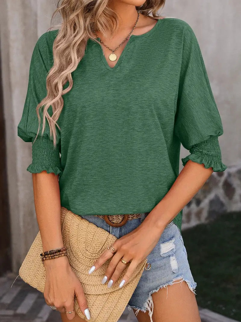 Shirts Women’s V Neck Ruffle CWTBLS0394