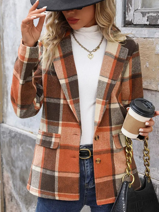 Outerwear Women’s Button Lapel Blazer  CWOCO0651