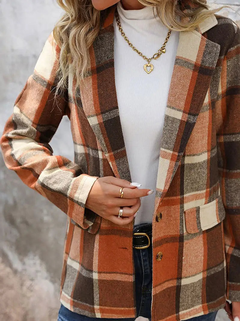 Outerwear Women’s Button Lapel Blazer  CWOCO0651