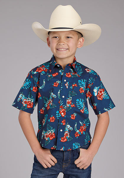 Shirts Boys Roper Short Sleeve Hawaiian Snap 03-031-0064-0250
