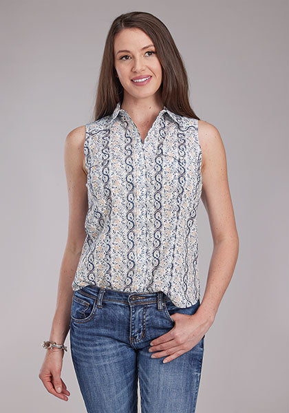 Shirts Women’s Roper Sleeveless Snap Print 01-052-019-0355