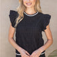 Shirts Women’s Smocked Tulle Ruffle Sleeve 35241