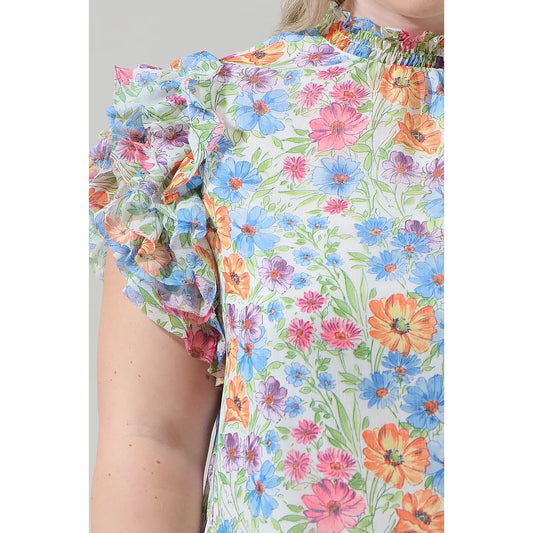 Shirts Women’s Mock Neck Ruffle T9056XX