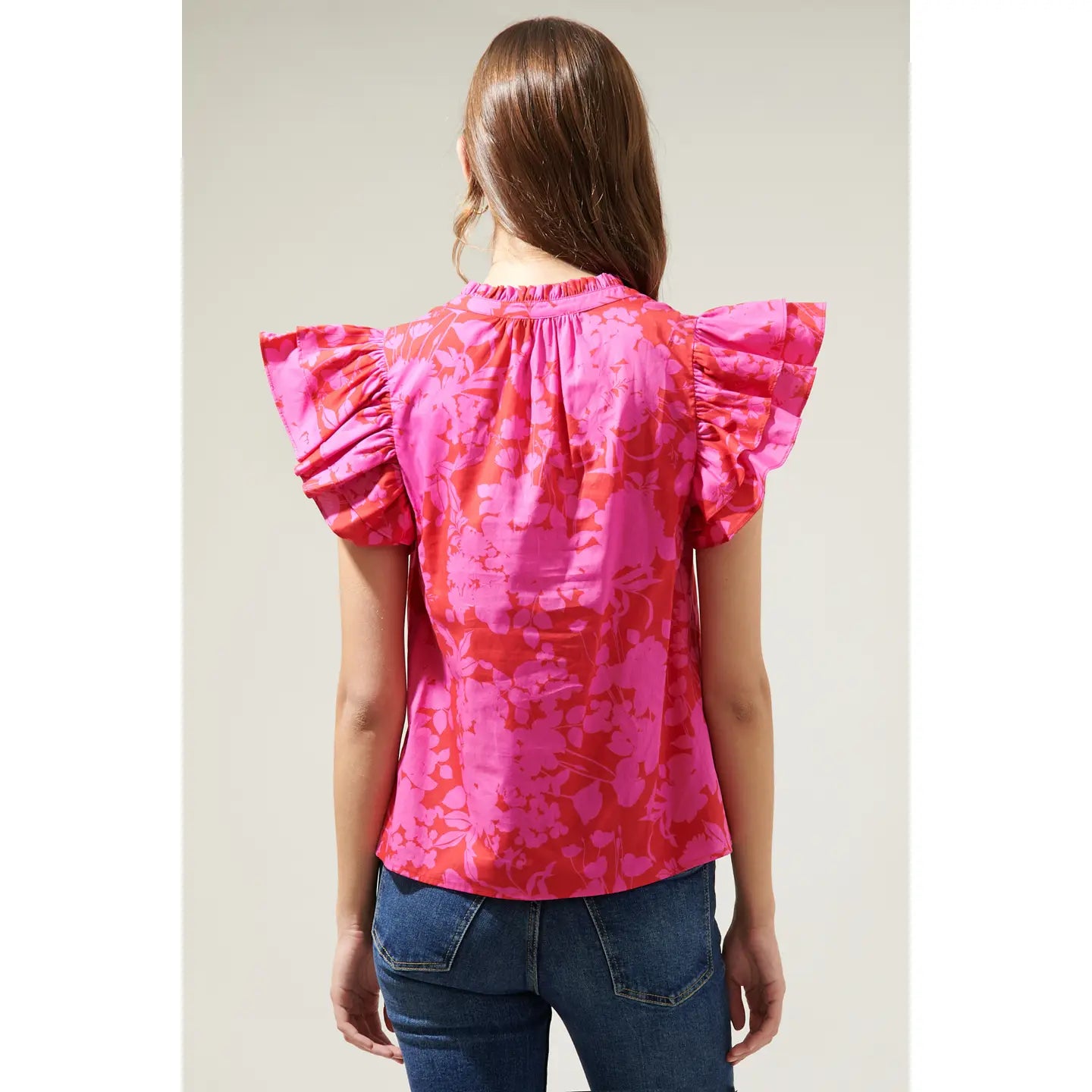 Shirts Women’s Floral Ruffle Sleeve STT17100P
