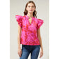 Shirts Women’s Floral Ruffle Sleeve STT17100P