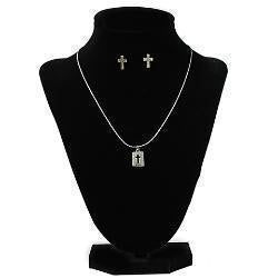 Jewelry Cross Necklace Earring Combo 3050535