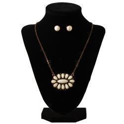 Jewelry Necklace Earrings Set White Stone 3058105