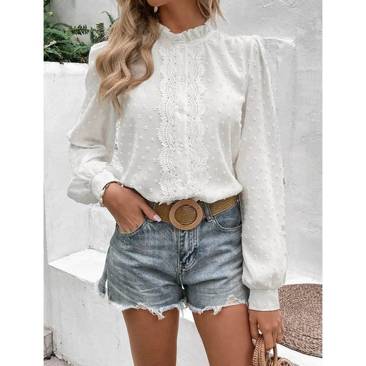 Shirts Women’s Swiss Dot Lace Top White W20506075