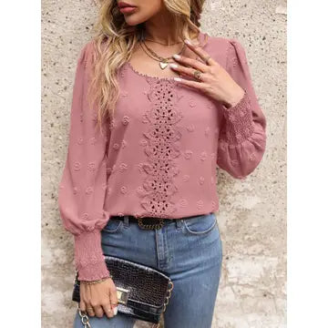 Shirts Women’s Swiss Dot Lantern Sleeve Blouse W20505603