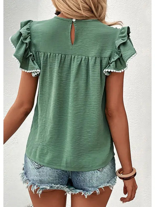 Shirt’s Women’s Mock Neck Ruffle Sleeve W20507319
