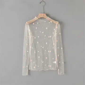 Shirts Women’s Mesh Flower Top W20504278