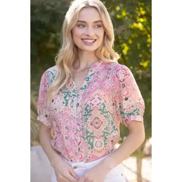 Shirts Women’s Paisley Puff Sleeve 35223