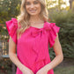 Shirts Women’s Ribbon Accent Ruffle Sleeve 35385