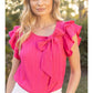 Shirts Women’s Ribbon Accent Ruffle Sleeve 35385