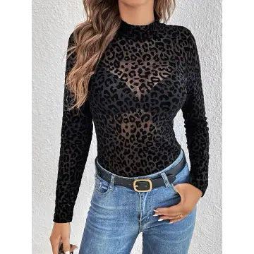 Shirts Women’s Leopard Mesh Top W20509562