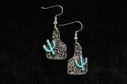 Jewelry Silver Strike Turquoise Cactus Ear Tag D460018633