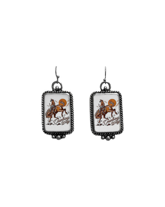 Jewelry Silver Strike Cowboy Way Earring D460020497