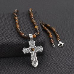 Men’s Silver Strike Cross Necklace D47012