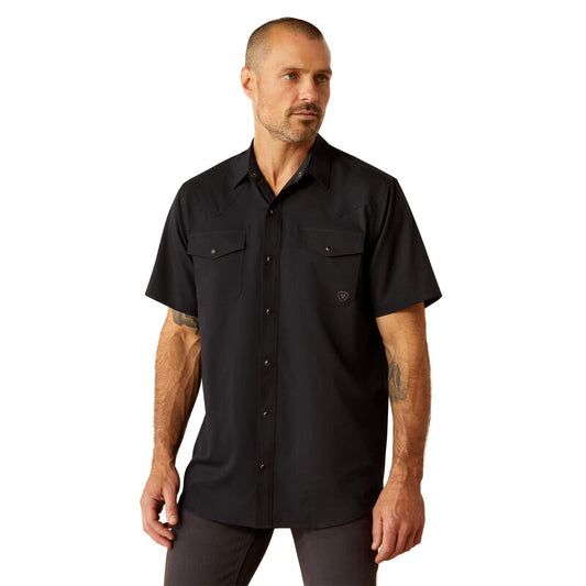 Shirts Men’s Ariat VENTTEK S.S Snap Solid Black 10054477