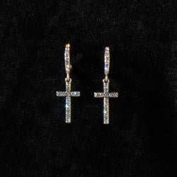 Jewelry Earrings Blazing Rox Cross Mini Hoop 3058297