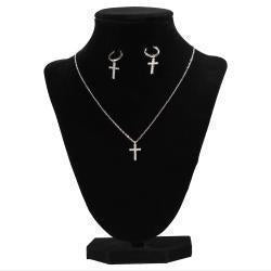 Jewelry Blazing Rox Dainty Cross Necklace Earring Combo 301002737