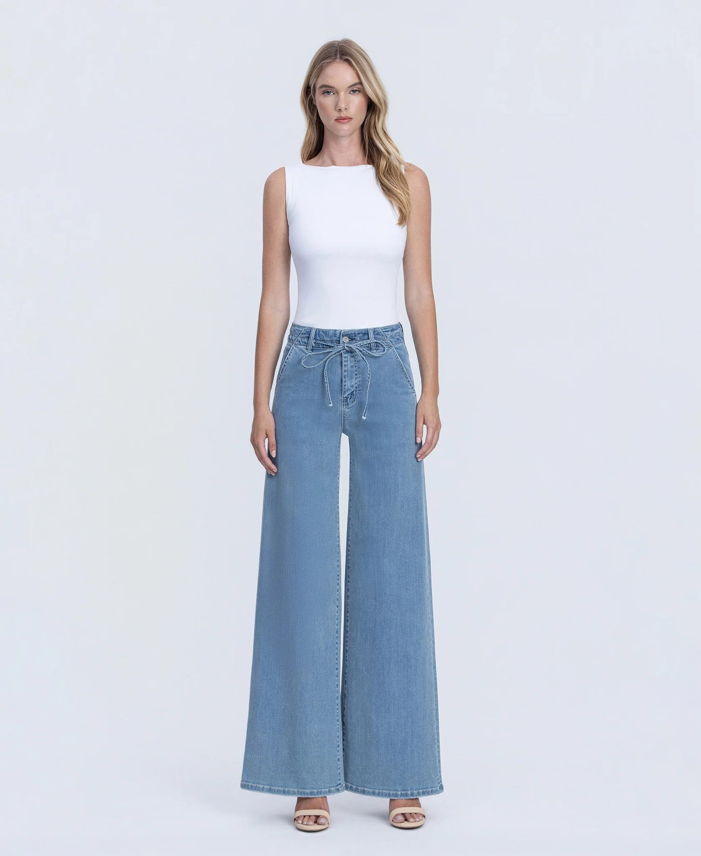 Jeans Women’s Vervet High Rise Plazzo With Tie T7010