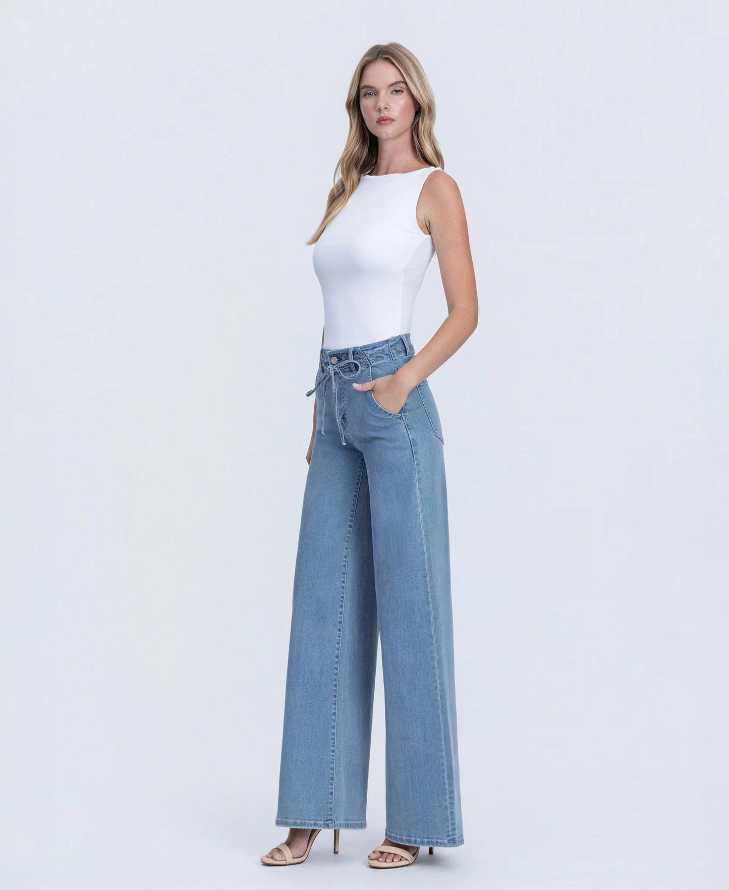 Jeans Women’s Vervet High Rise Plazzo With Tie T7010