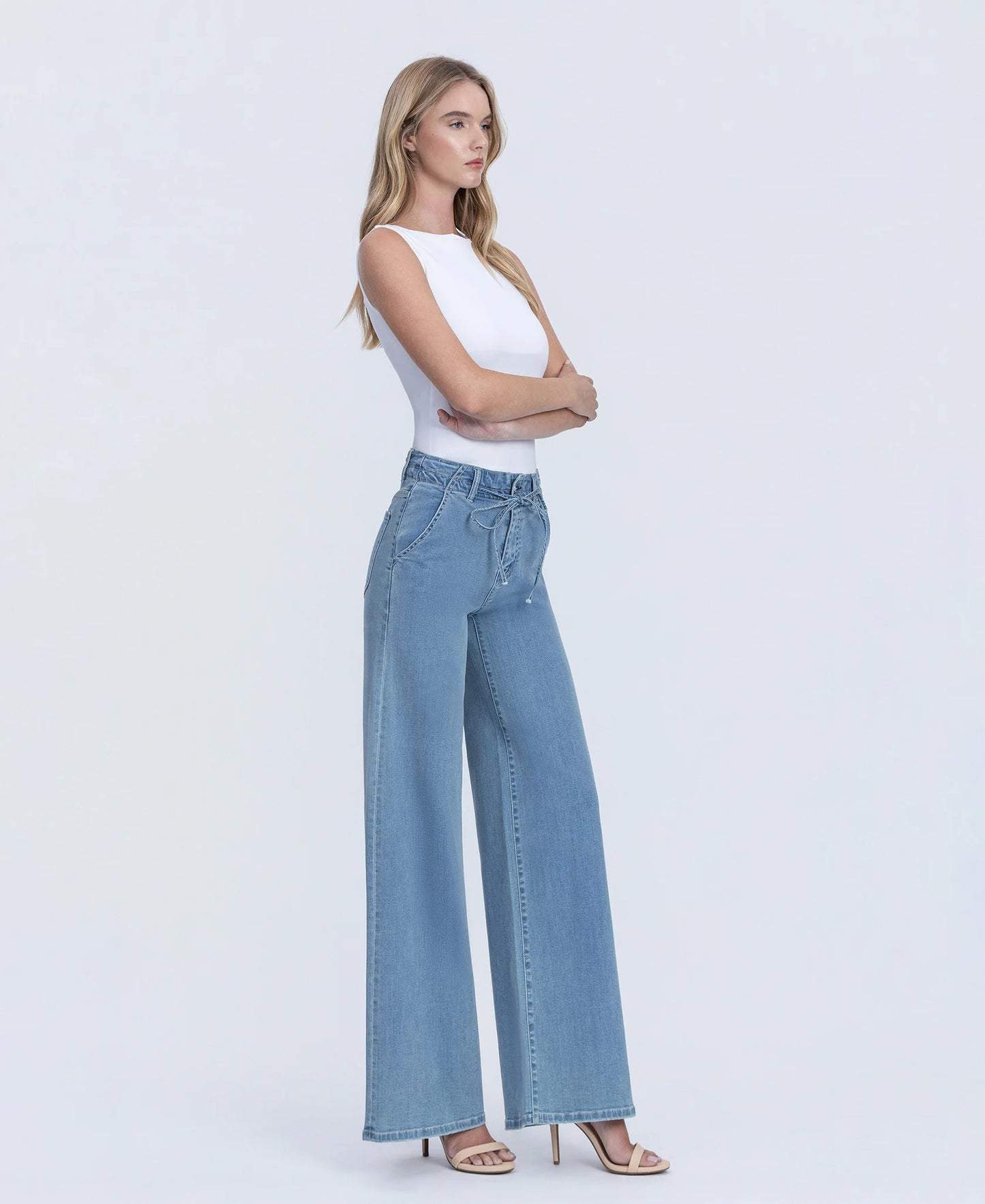 Jeans Women’s Vervet High Rise Plazzo With Tie T7010