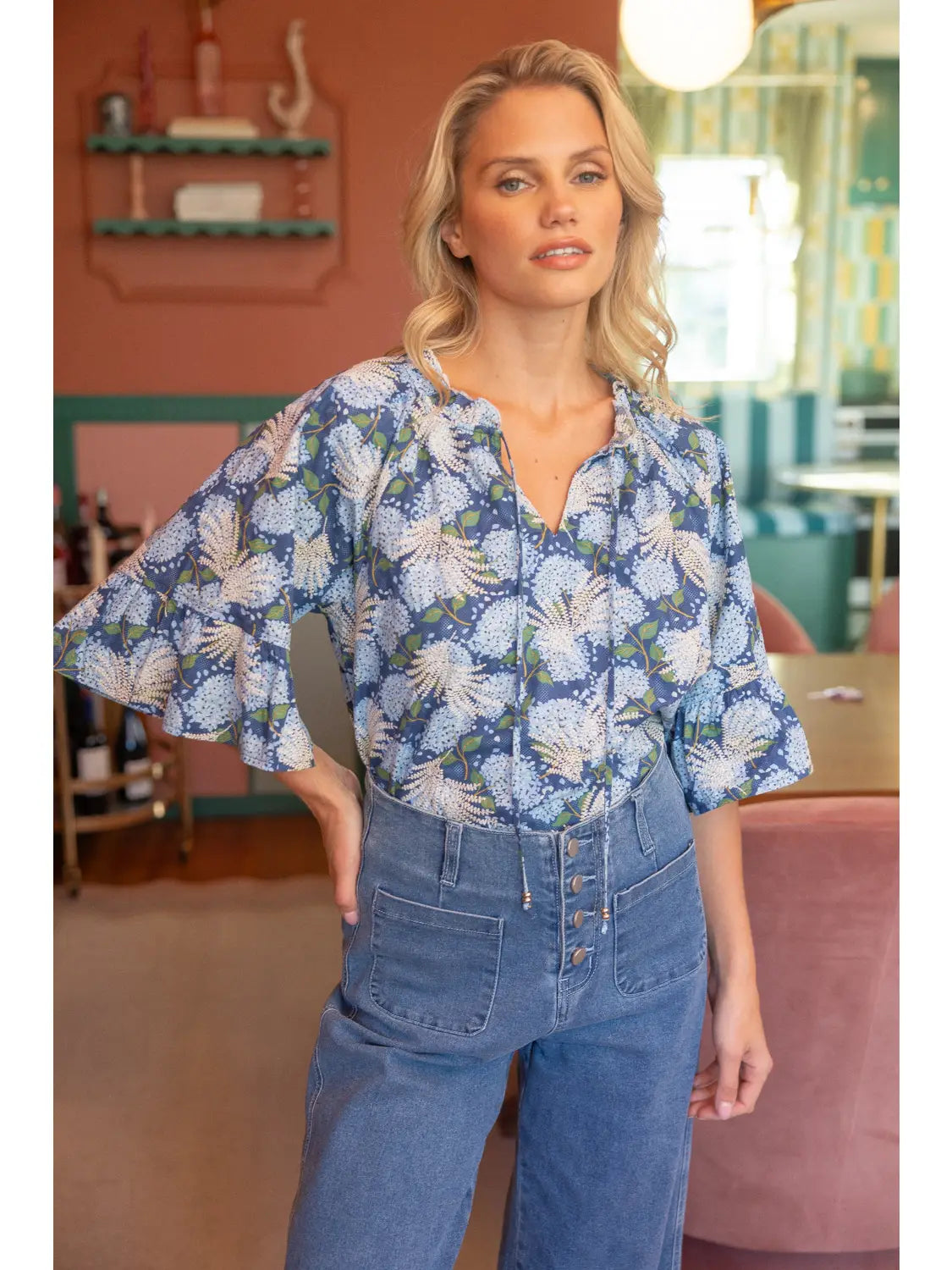 Shirts Women’s Spaghetti Floral Tie Top Beaded 35281